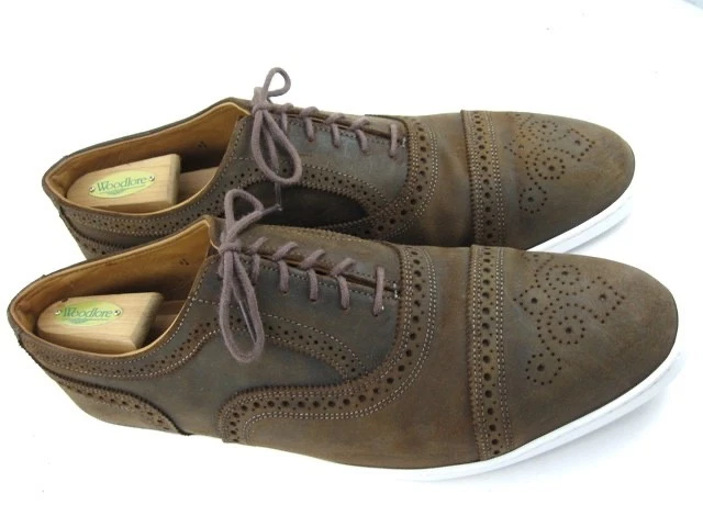 Allen Edmonds "STRAND" Casual Suede Oxford Sneakers 13 D Brown Waxed(618N) - Image 3 of 4