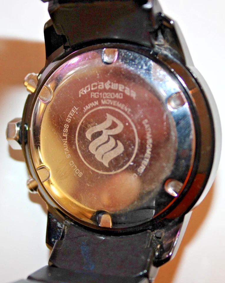 RARE Rocawear RG102040 Men's Stainless Steel Watch White, Silver New Battery - Image 4 of 4