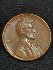 1959 D Lincoln Penny  Error  - "L" & ''In God We Trust" on Rim, Holes Obv & Rev