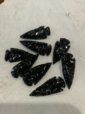 Bulk 3 Pieces Black Obsidian Arrowhead Handmade Arrow Crystal Arrowhead 2 Inches