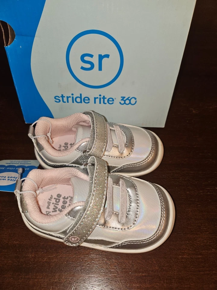 Stride Rite Natasha Silver Sneakers Toddler Girls Size 5M NIB - Image 4 of 4