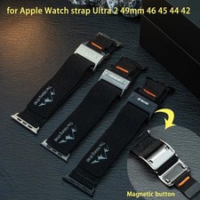 Magnetic Buckle for Apple Watch Strap Ultra 2 49mm 46mm 45mm 44mm 41 42mm Nylon