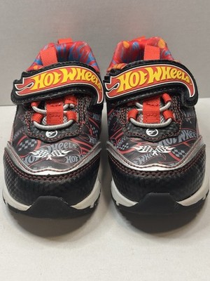 Hot Wheels Sneakers Athletic Boy's Flashing Light Up Shoes. Toddler Size 8
