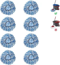 Bonuslife 8-Pack Mop Head for O-Ceda Rinseclean Spin Mop Refill 2-Tank System On
