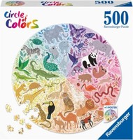 Ravensburger Puzzle 17172 Circle Of Colors -Animals 500 Teile, Rundes Puzzle