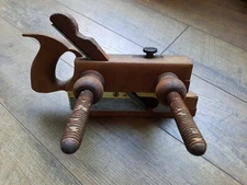 RARE Antique  Owasco Tool Co. Wood & Metal Brass Plow Moulding Plane No. 128