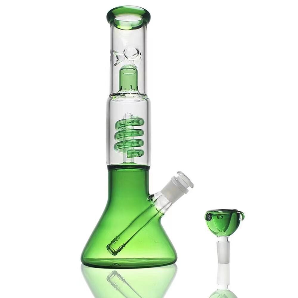 13" Glass Heavy Bongs Bong Hookah Water Pipe Heavy Beaker 14mm Bowl - Picture 1 of 1