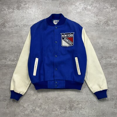 VTG 90s NHL NEW YORK RANGERS CHALK LINE VARSITY JACKET LETTERMAN