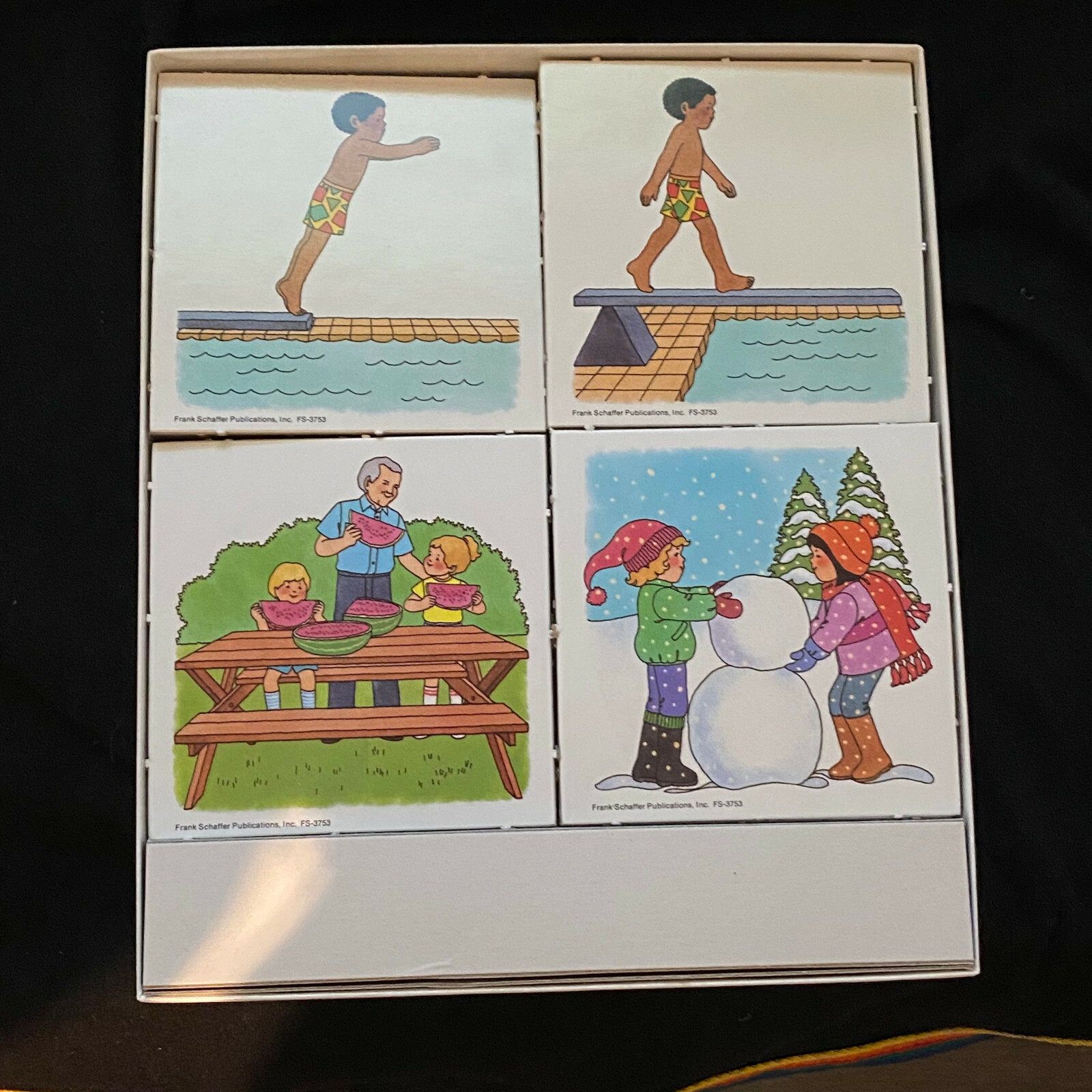 Frank Schaffer 4-Scene Sequencing Cards Reading Skills Ages 3-6 Copyright  1997 | eBay