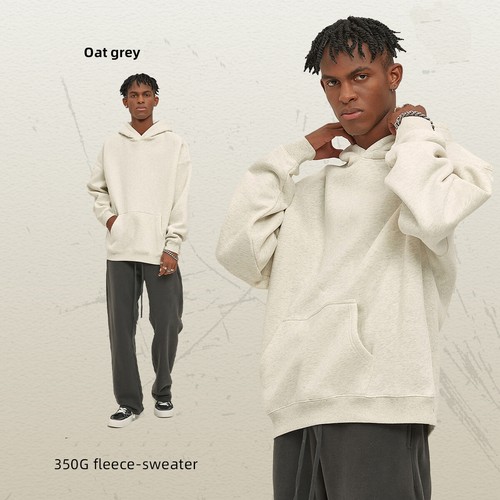 Sweatshirt Winter Loose Plus Velvet Weatshirt Unisex Oversize Thickened Hooded - Picture 12 of 35