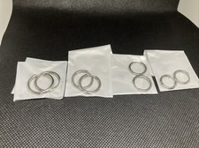 8pcs 7mm-14mm Men Women Polish Stainless Steel Round Huggie Hinged Hoop 560