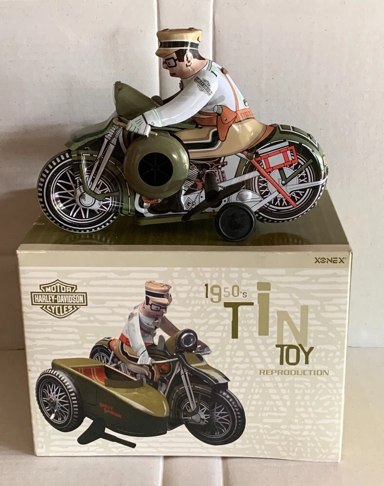 Xonex. Harley-Davidson оловянная игрушка 1950-е мотоцикл и коляска ограниченное издание. 1:18? - Изображение 2 из 4