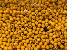 LEGO BULK LOT 1000 NEW MINIFIGURE HEADS FIGURE TOWN CITY YELLOW MORE