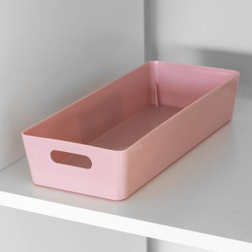 Pink Pantry Organiser Storage Tray 30cm Basket Box Desk Drawer Kitchen Cupboard - Picture 2 of 7