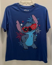 Disney Stitch Adult T-shirt Blue - Hybrid Apparel - New Assorted Sizes