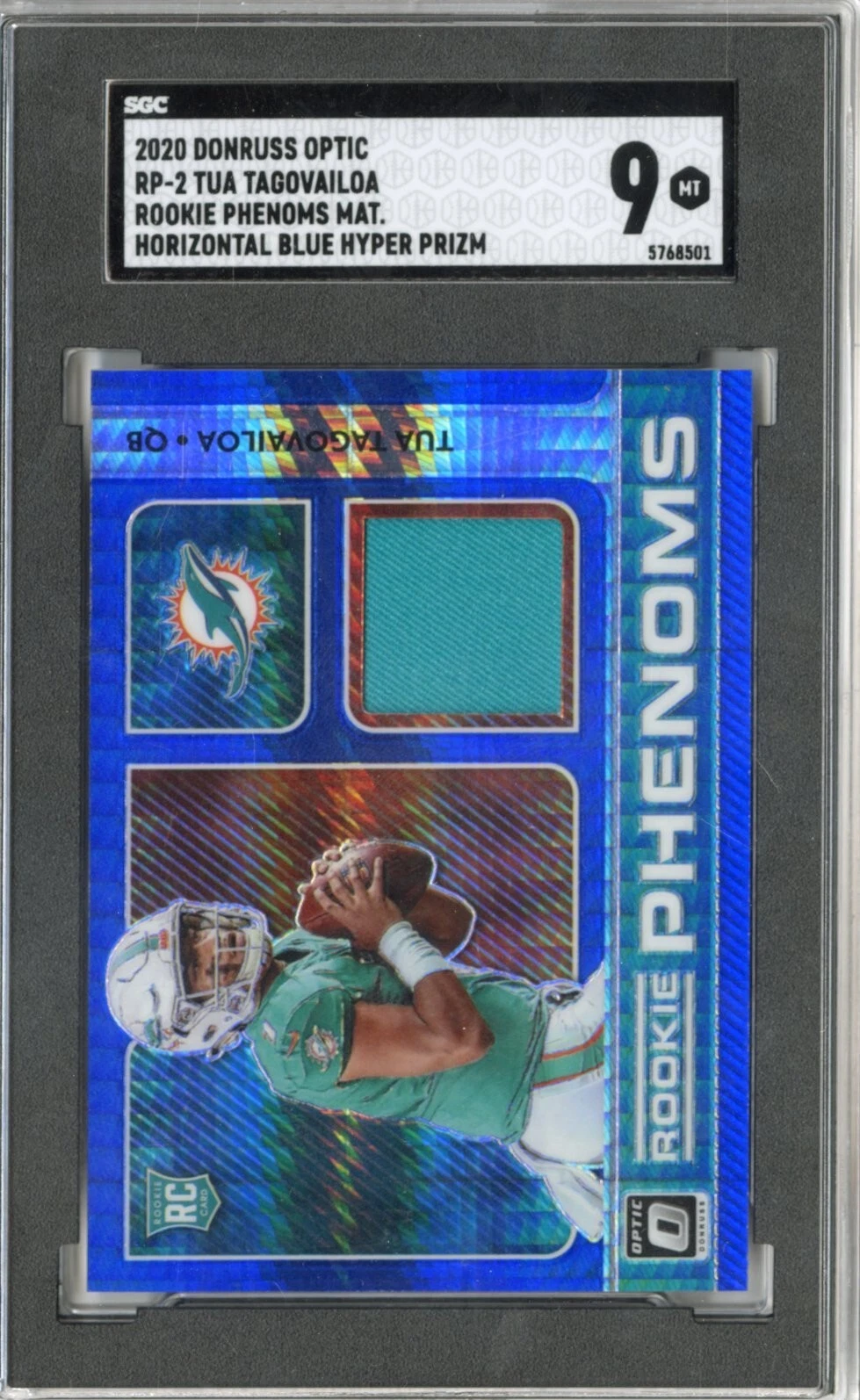 Tua Tagovailoa Panini Donruss Optic Rookie Phenoms Memorabilia #RP2 Horizontal-Blue Hyper