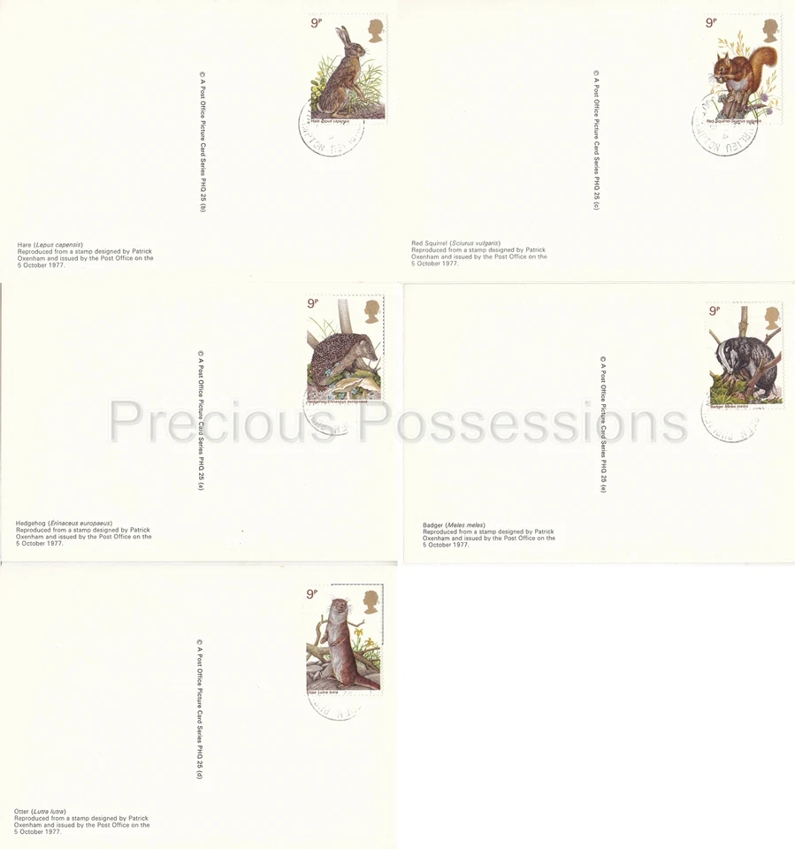 GB POSTALES TARJETAS PHQ USADAS TRASERO FDI 1977 Nº 25 VIDA SILVESTRE Foto 2 de 2