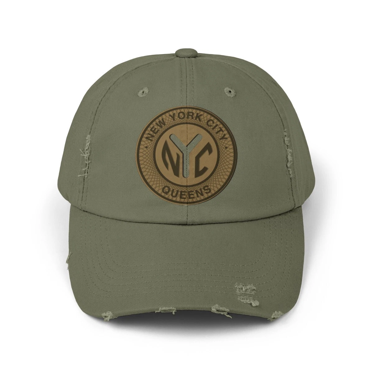 NYC Queens Token New York City Unisex Distressed Cap