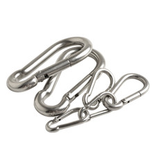 304 Stainless Steel Standard Carabiner - Spring Hook Carabiner Clip Snap M4-M14