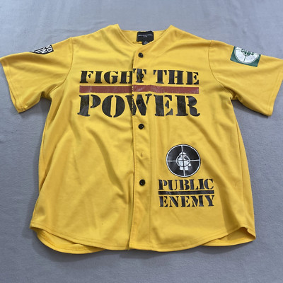 Public Enemy Band FIGHT THE POWER Yellow Jersey Tee Shirt Full Size S-5XL