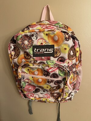 Trans by Jansport Pink Donut Print Backpack 15” laptop bag new with tags Amazon.com: JanSport Supermax Multi Donuts One Size  main image 2