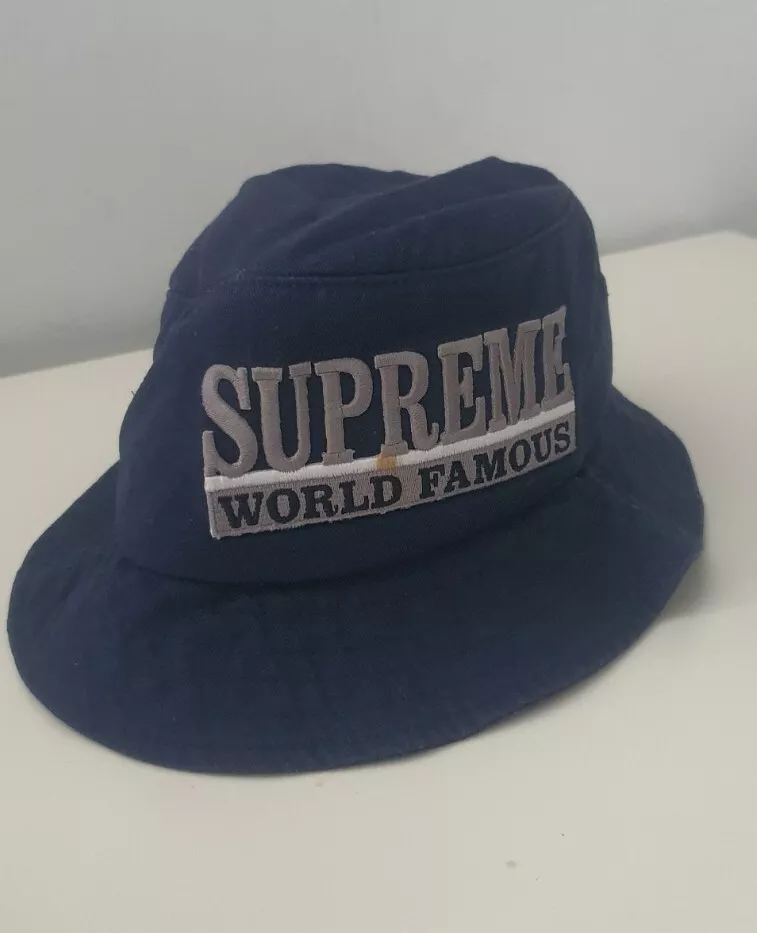 SS15 Supreme University crusher S/M Navy bucket hat small / medium World Famous