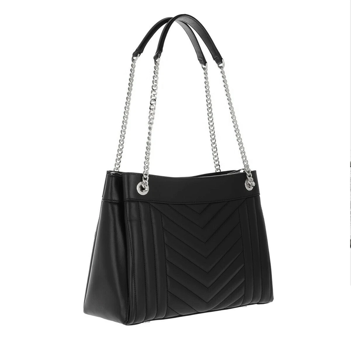 Michael Kors Bag Susan Md Shldr Black Silver 30H9SUSL2T eBay