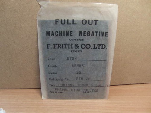 F Frith & Co Ltd Reigate – Eton College Larger Negative in Packet c1950s ETN.4F