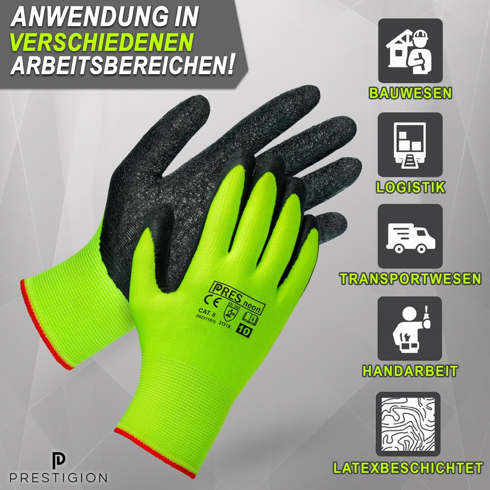 ⭐12 bis 240 Paar Robuste Arbeitshandschuhe Herren Garten Montagehandschuhe Latex 3