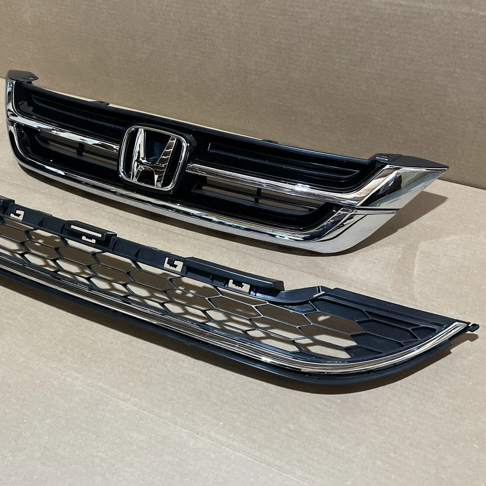 para 2010-2011 Honda CRV grade de para-choque dianteiro CONJUNTO com emblema NOVO - Imagem 2 de 4
