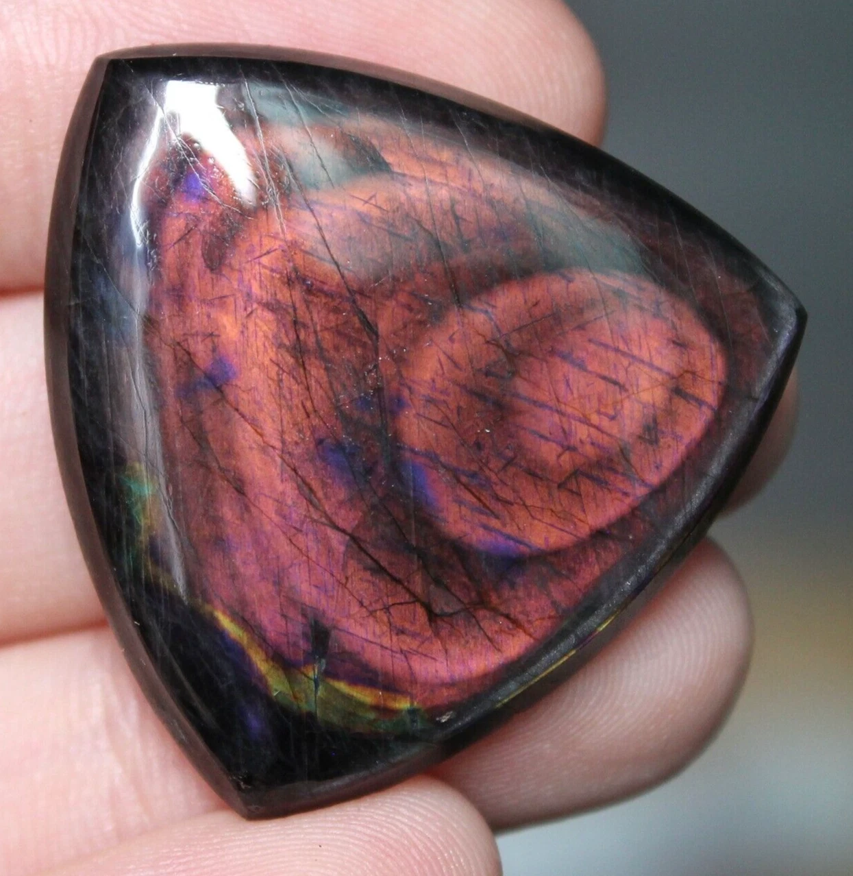 7.2 Purple Spectrolite Finnish REAL Authentic Finland Ylamaa cabochon - product detail image 2