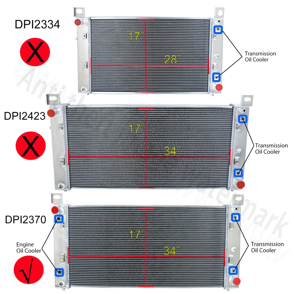 2370 4 Rows Radiator For Chevy Silverado 1500 2500 Suburban Tahoe 4.8 5.3 6.0L Foto 3 de 4