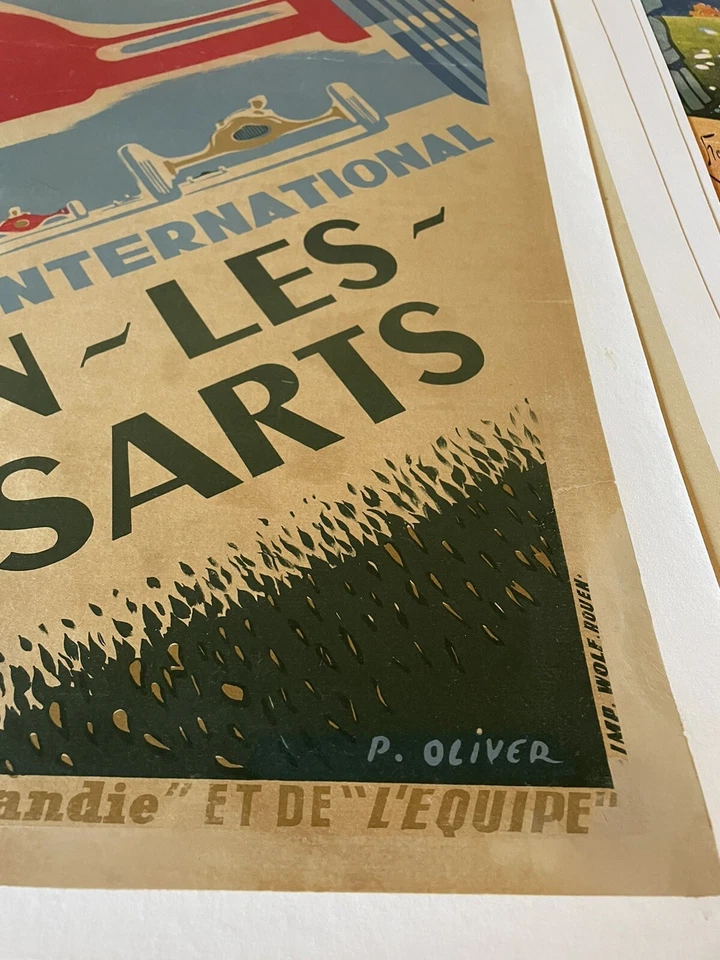 affiche ancienne/affiche Automobile/course/garage/Rouen - Photo 3/4