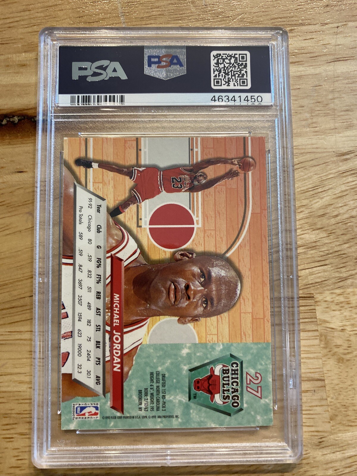 Michael Jordan PSA 7.5 Fleer Ultra Card Vintage MJ Basketball 1992 Chicago Bulls view 8