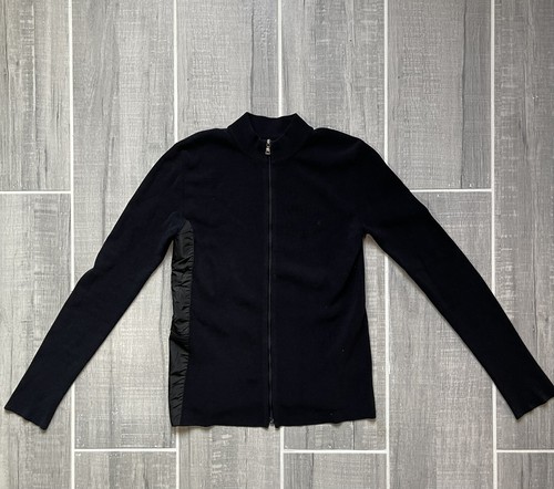 Black Wool Knit Jacket Zip 