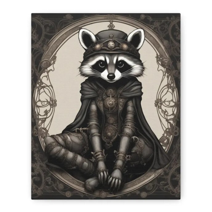 Regal Raccoon Fantasy Wall Art for Home Decor-image
