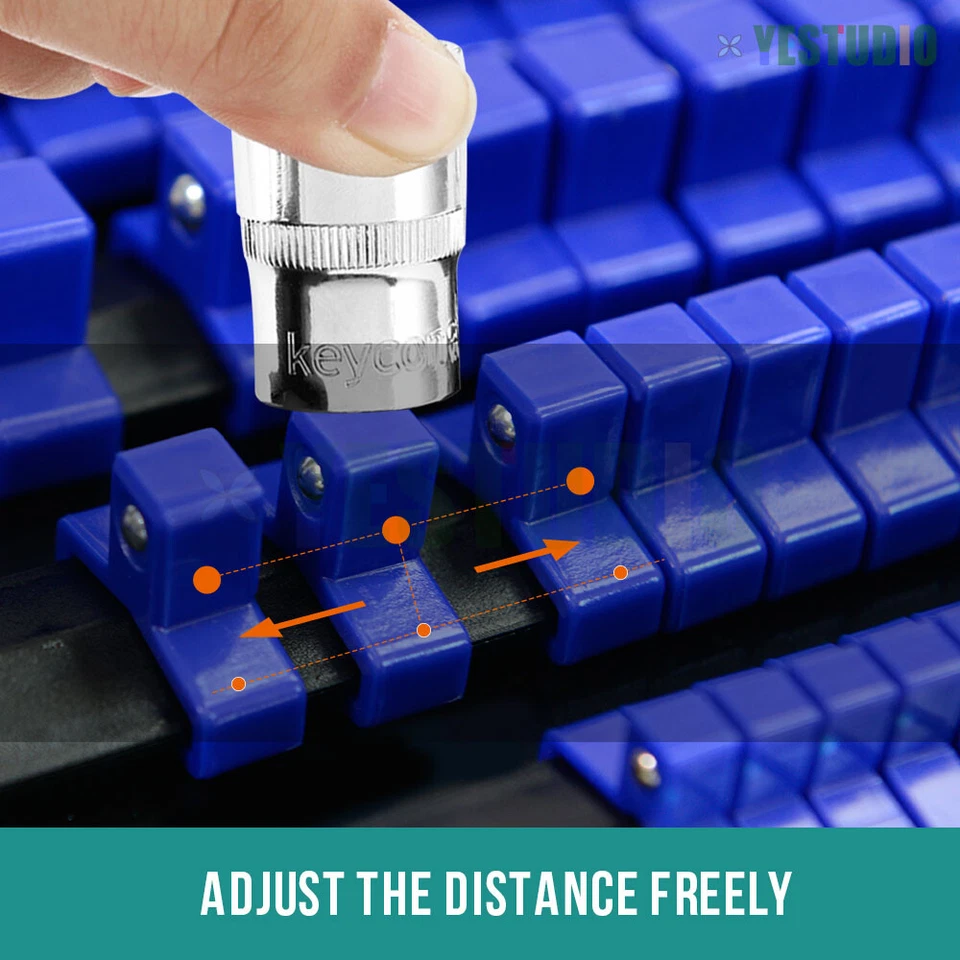 80-Mixed Socket Rail Storage Set Organizer Tray 1/2" 3/8" 1/4 Drive Holder Grip - image 2 of 4