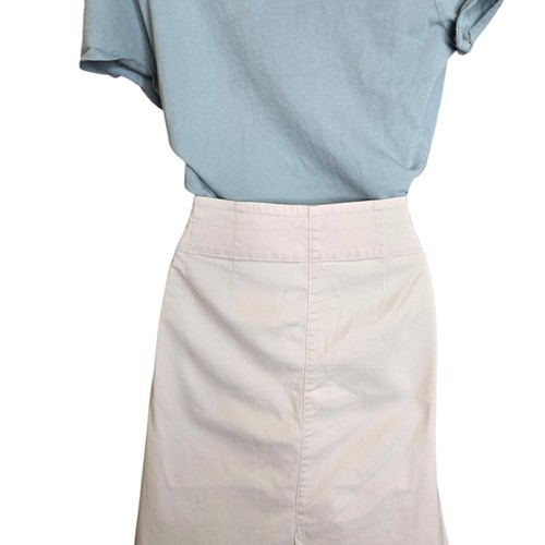 J Jill Womens A-Line Skirt Size 10 Beige Live In Chino Front Pockets Stretch - Picture 5 of 7