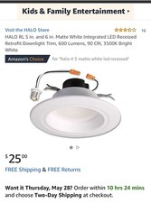 NEW HALO LED 5 6 Retrofit Recessed Downlight Can Canned Lights Case of 6