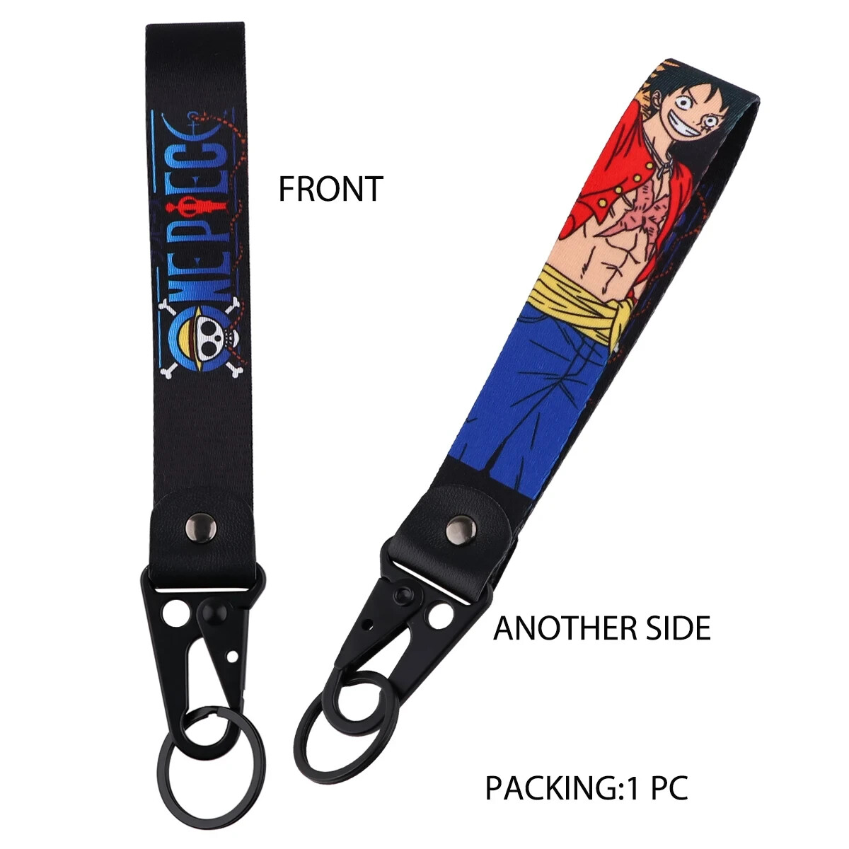 One Piece Anime Monkey D. Luffy Logo Lanyard Wrist Strap Hook Key