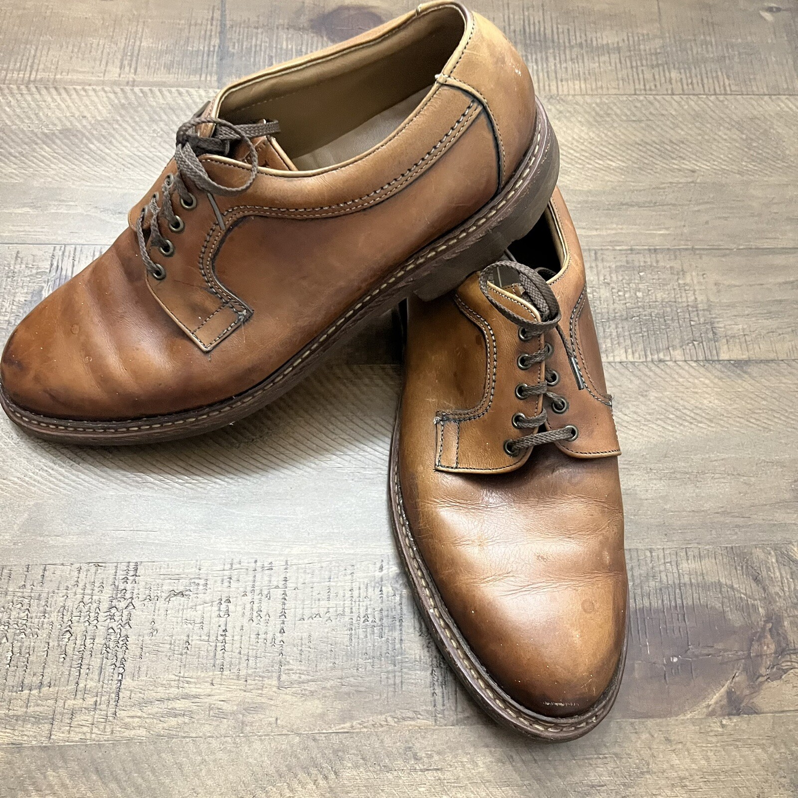 SAOLA Scarpa elegante Johnston & Murphy uomo 11 M pelle marrone derby Oxford usata in ottime condizioni