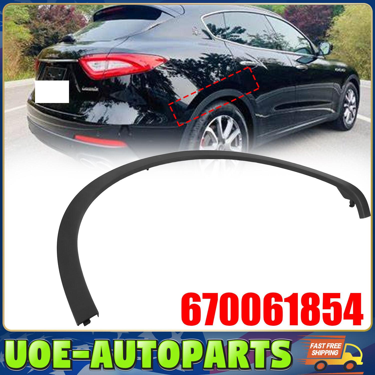 For 2017-2020 MASERATI Levante 670061854 Right Rear Wheel Arch Trim Molding