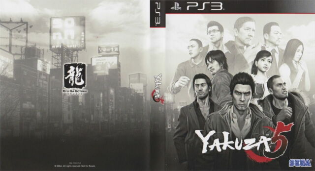 Yakuza 5 PS3 Replacement Box Art Insert Inlay Cover Cover Art Only