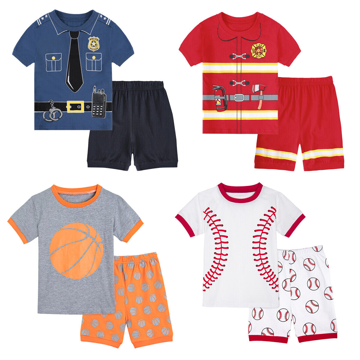 Kids Boy Sleepwear Toddler Firefighter Short Max 63% OFF Police Max 69% OFF Pajamas