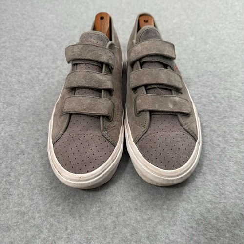 Vans Old Skool Strap Hook Loop Gray Suede Low Top Shoes Mens Sz 6 Skateboard