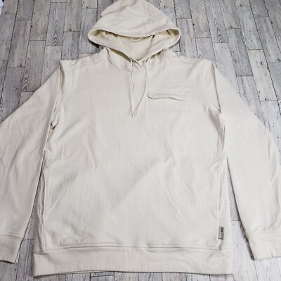 Helly Hansen Hyggen Light Hoodie Off White Semi Technical Pull Over Men's Sz M