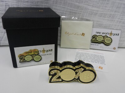 Work of Art Release Jeweled Enamel Trinket Box in Box #224 NEW YEARS GOLD 2010