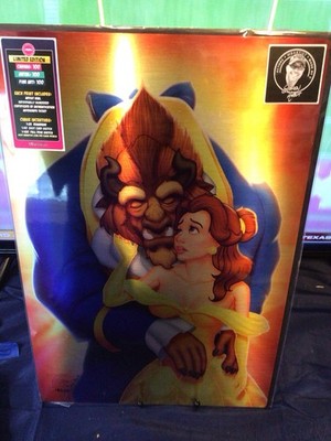 Beauty and The Beast Full Surrender 12 x 18 Metal Print Steven Ahola Signed COA