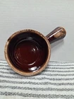 McCoy Pottery # 7050 Brown Drip Chili/Soup Bowl with Handle Made in USA