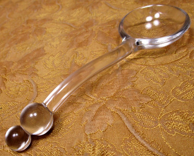 1 Imperial CANDLEWICK clear glass 2 bead/ball mayonnaise 6 1/4'' spoon 405-135